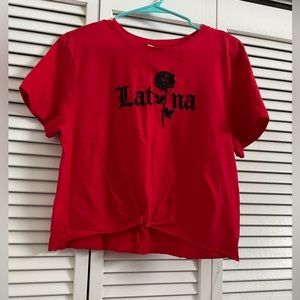 women’s red t- shirt size M.